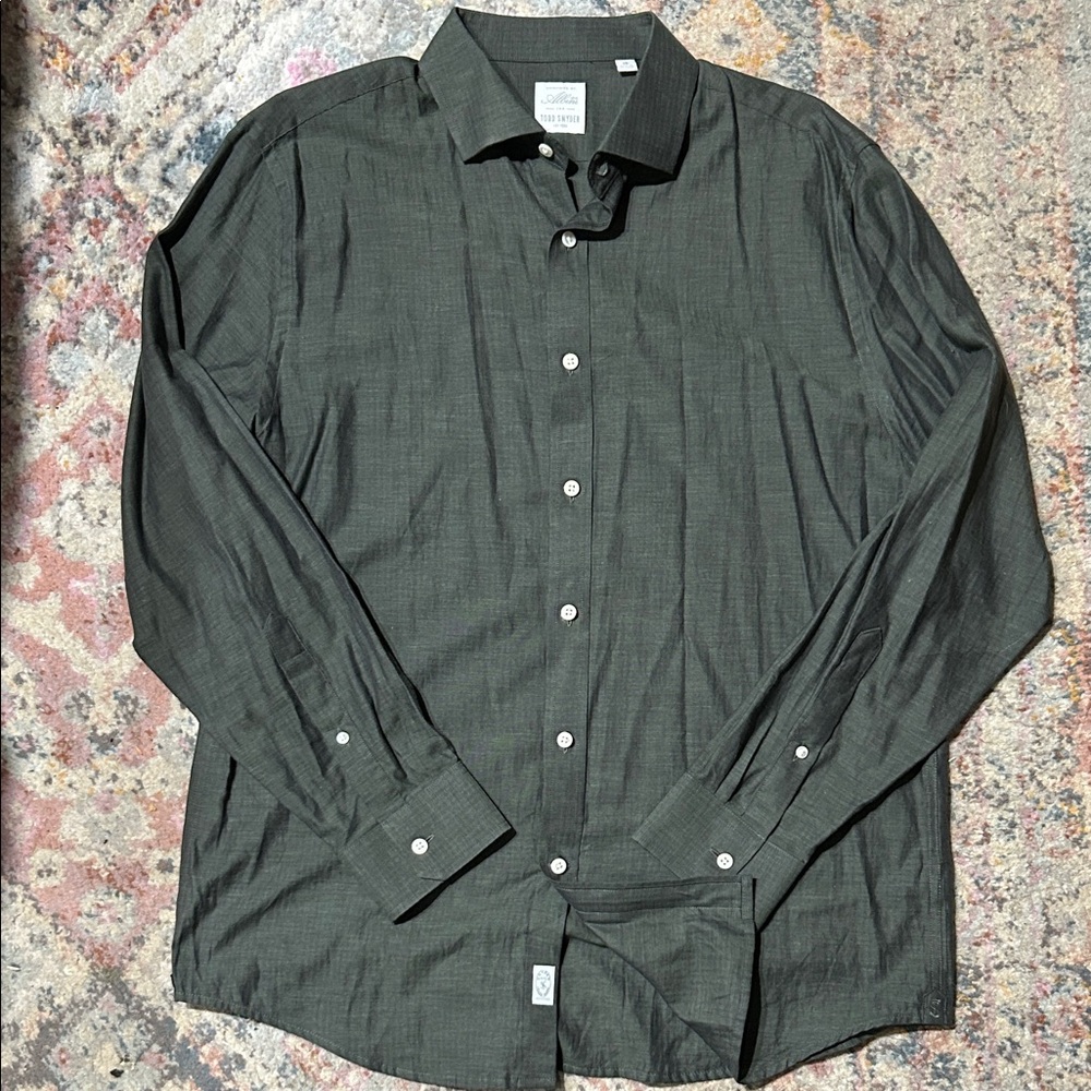 Olive Cotton Dress Shirt